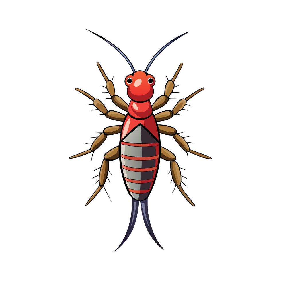 Charming Earwig Character Art vector