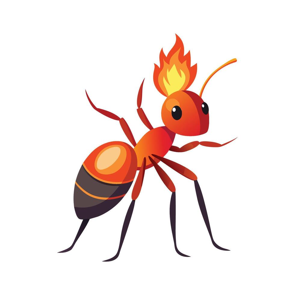 Realistic Fire Ants on White Background vector