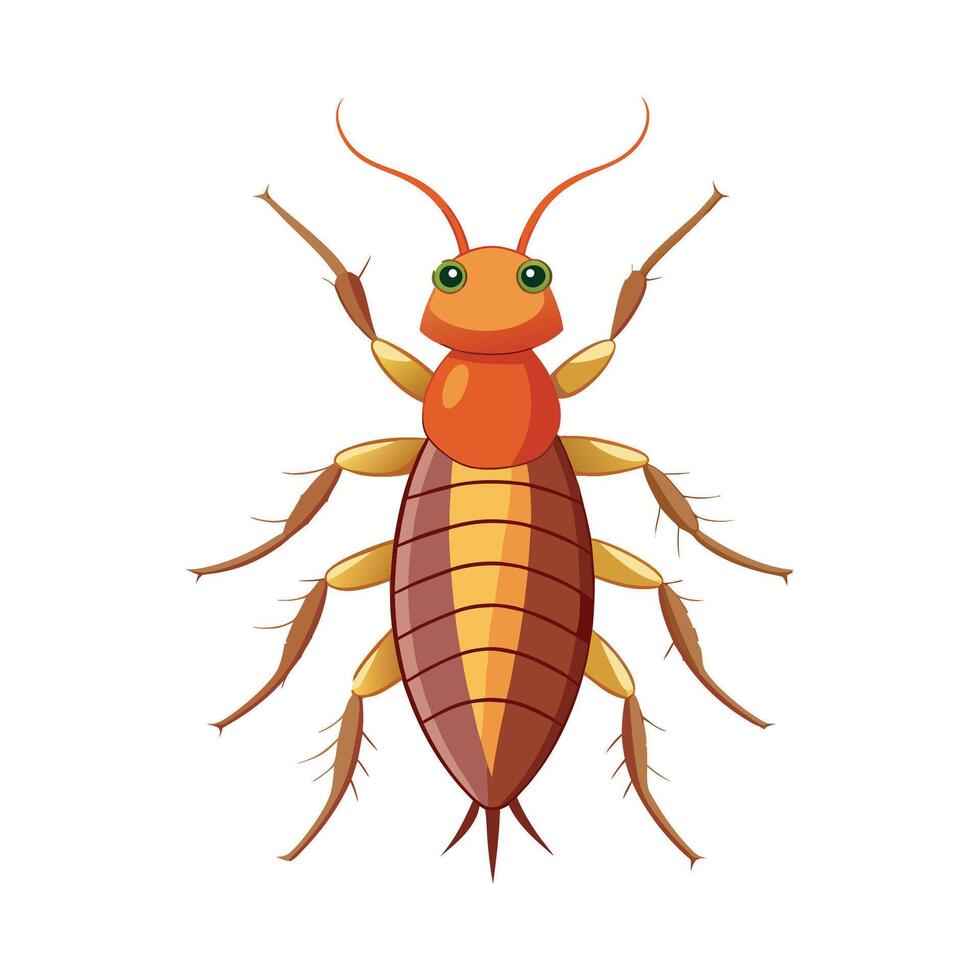 Realistic Flea Illustration on Green vector