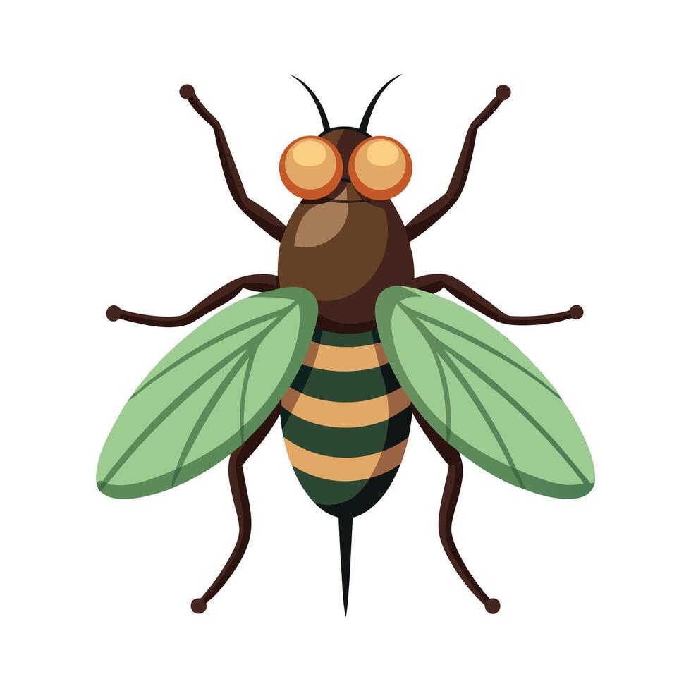 Stylized Fly Character Digital Art vector