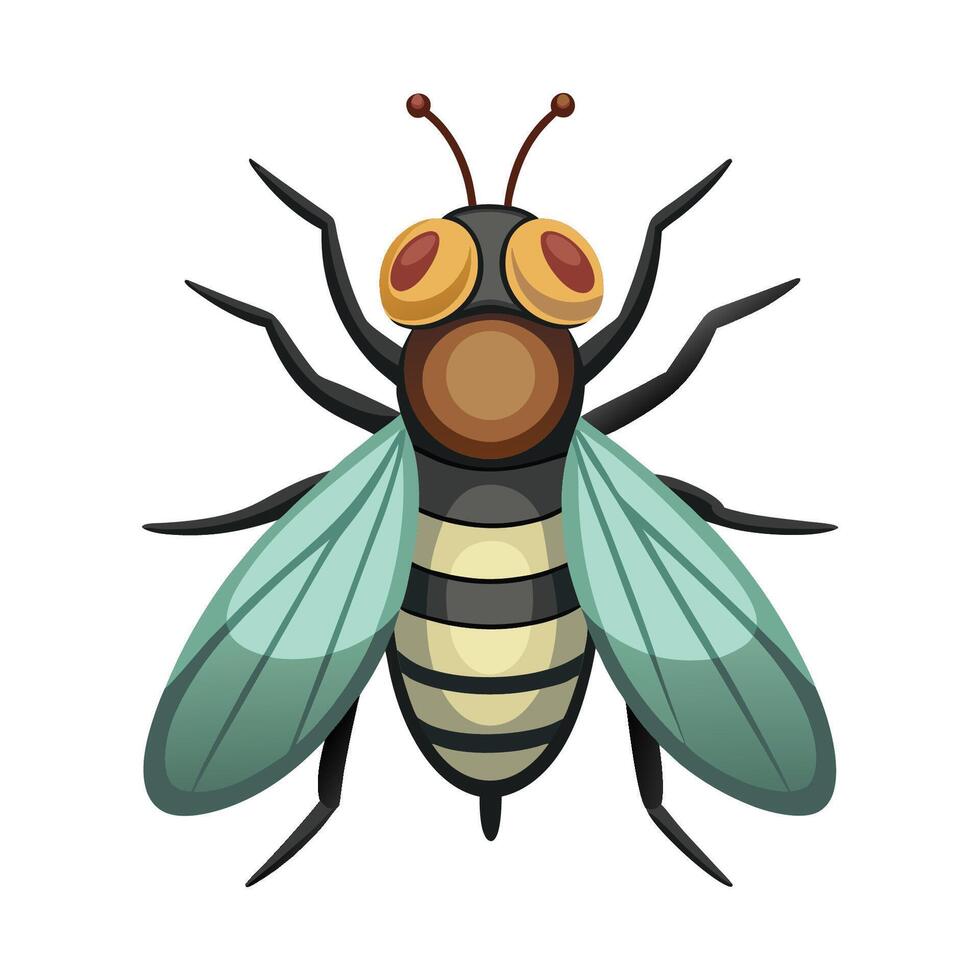 Fun Fly Character on a Leaf vector