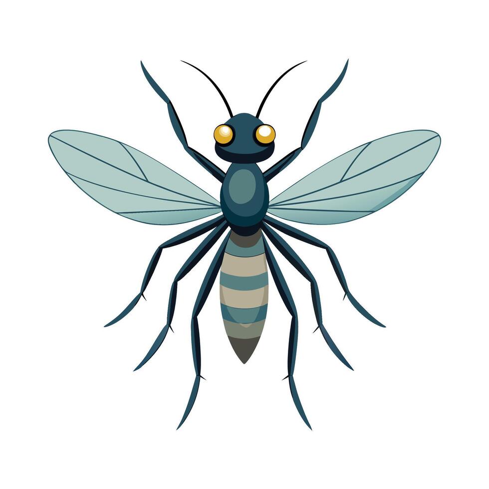 Charming Gnat Character Art vector