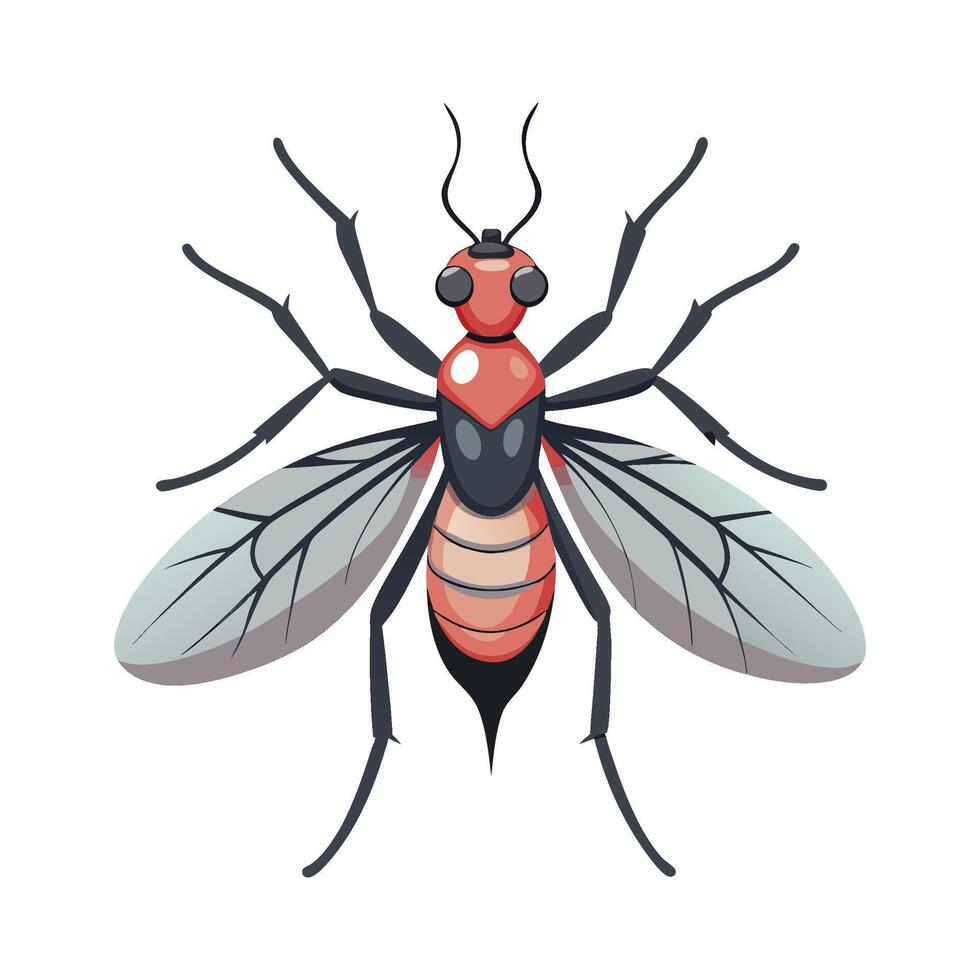 Cute Gnat on a Leaf vector