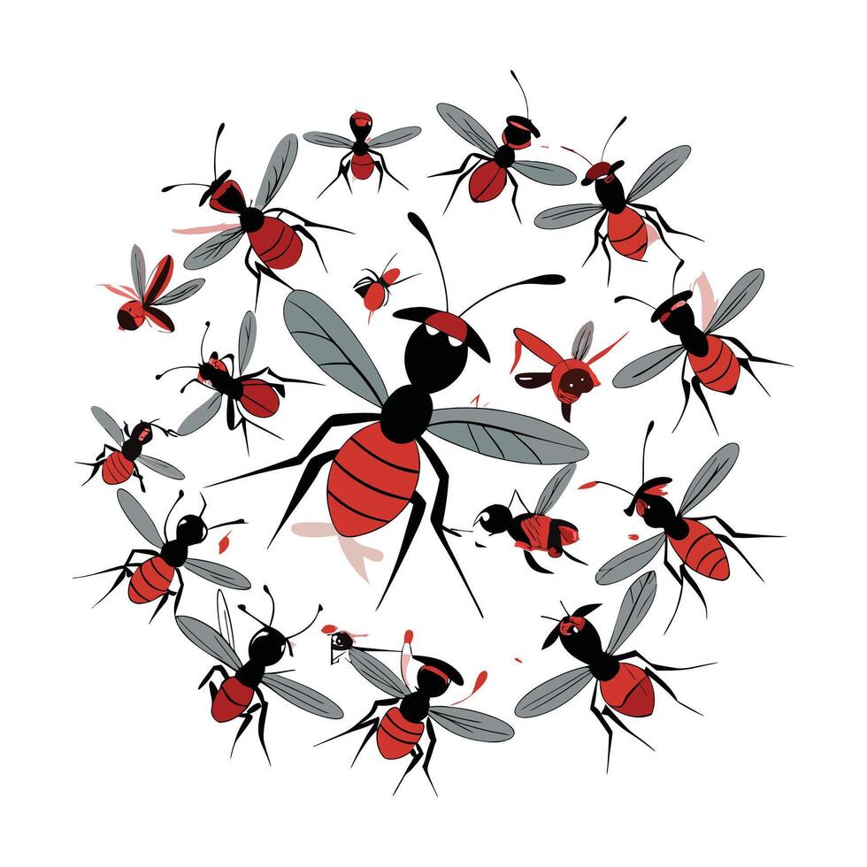 Charming Gnats Character Art vector
