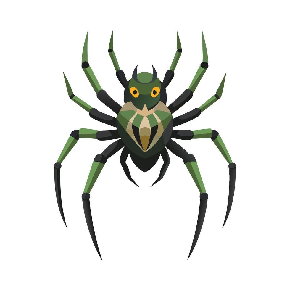 Charming Grass Spider Character Art vector