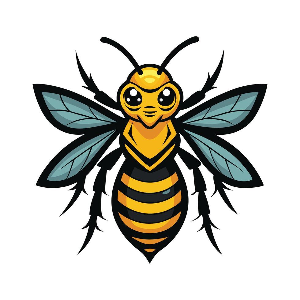 Cute Hornet Character Digital Art vector