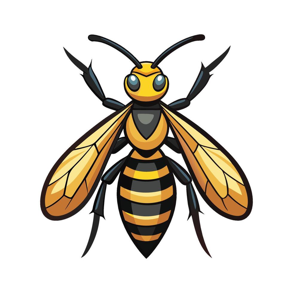Realistic Hornet on a Leaf vector