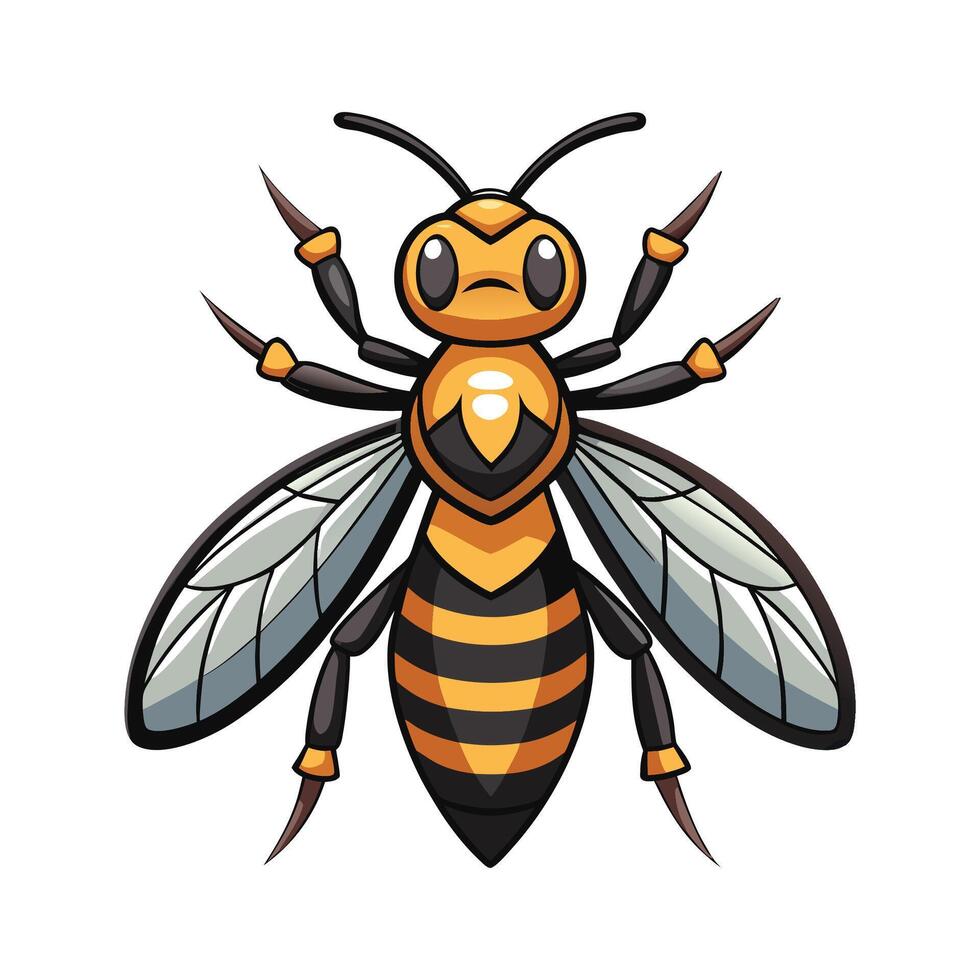 Realistic Hornet Character for Kids vector