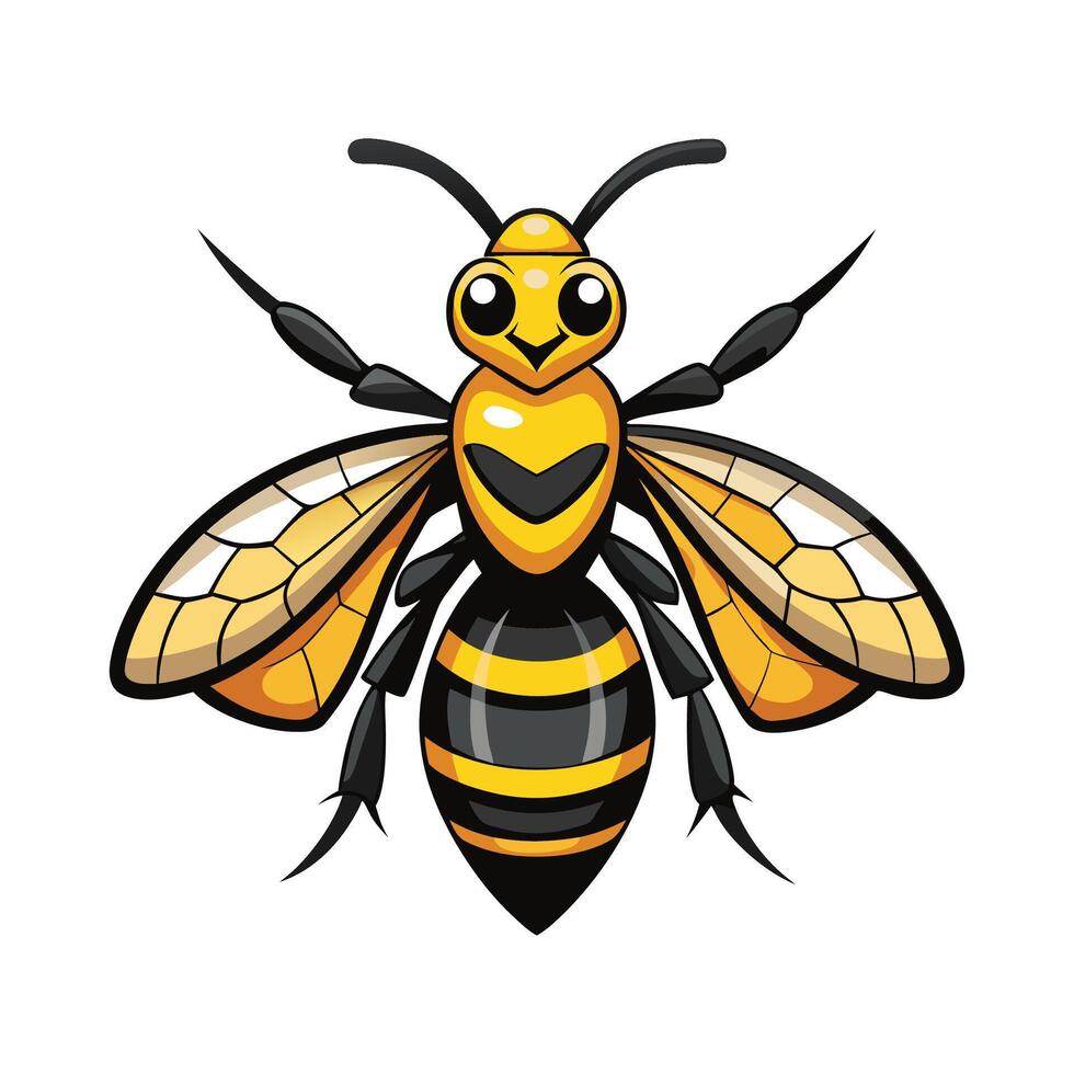 Illustration of Hornet in Flight vector