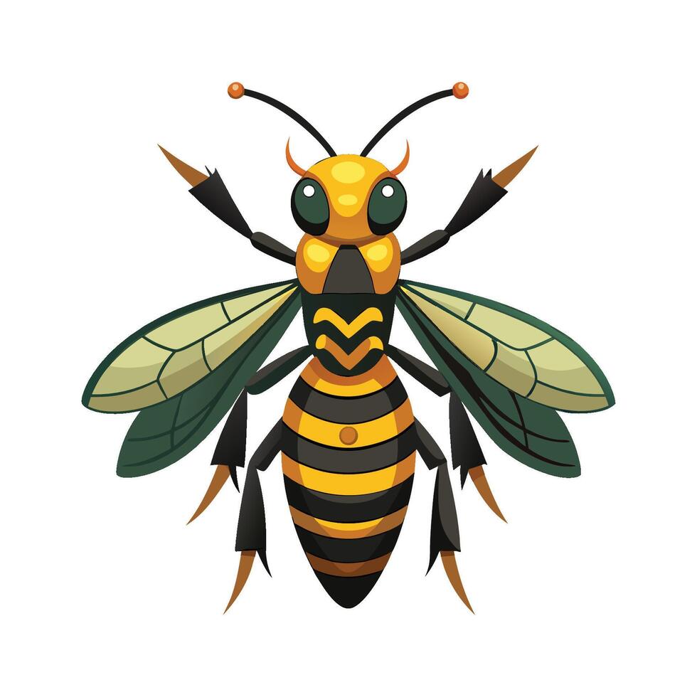 Detailed Hornet Character Art vector