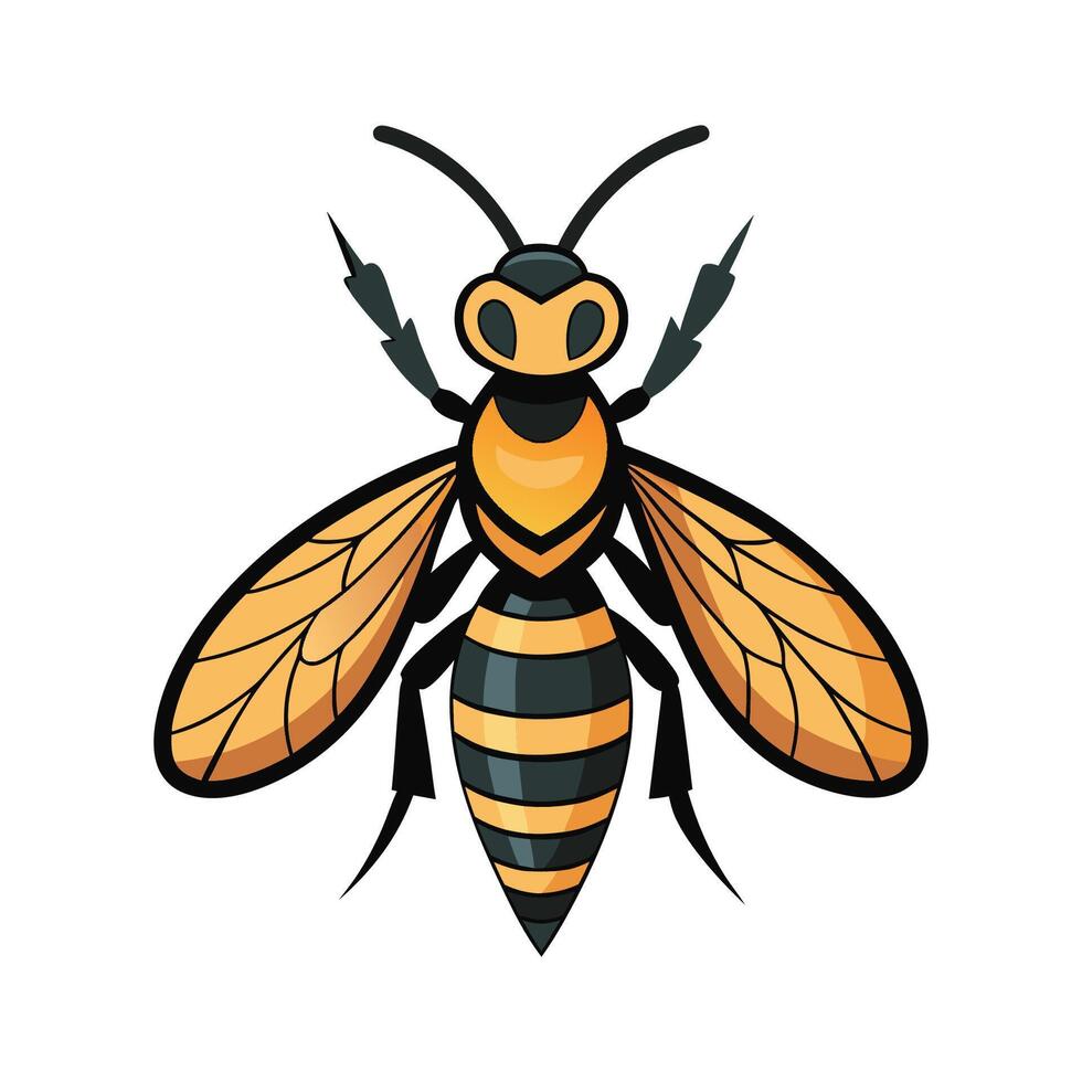 Cute Hornet on a Flower vector