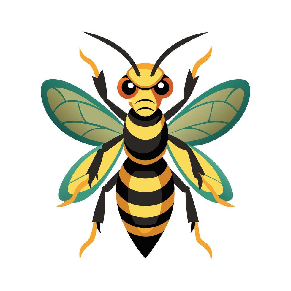 Fun Hornet Character with a Smile vector