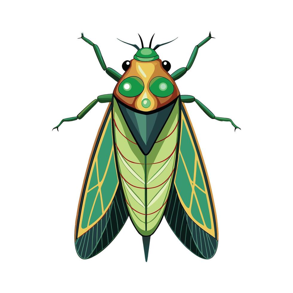 Realistic Leafhopper on a Leaf vector