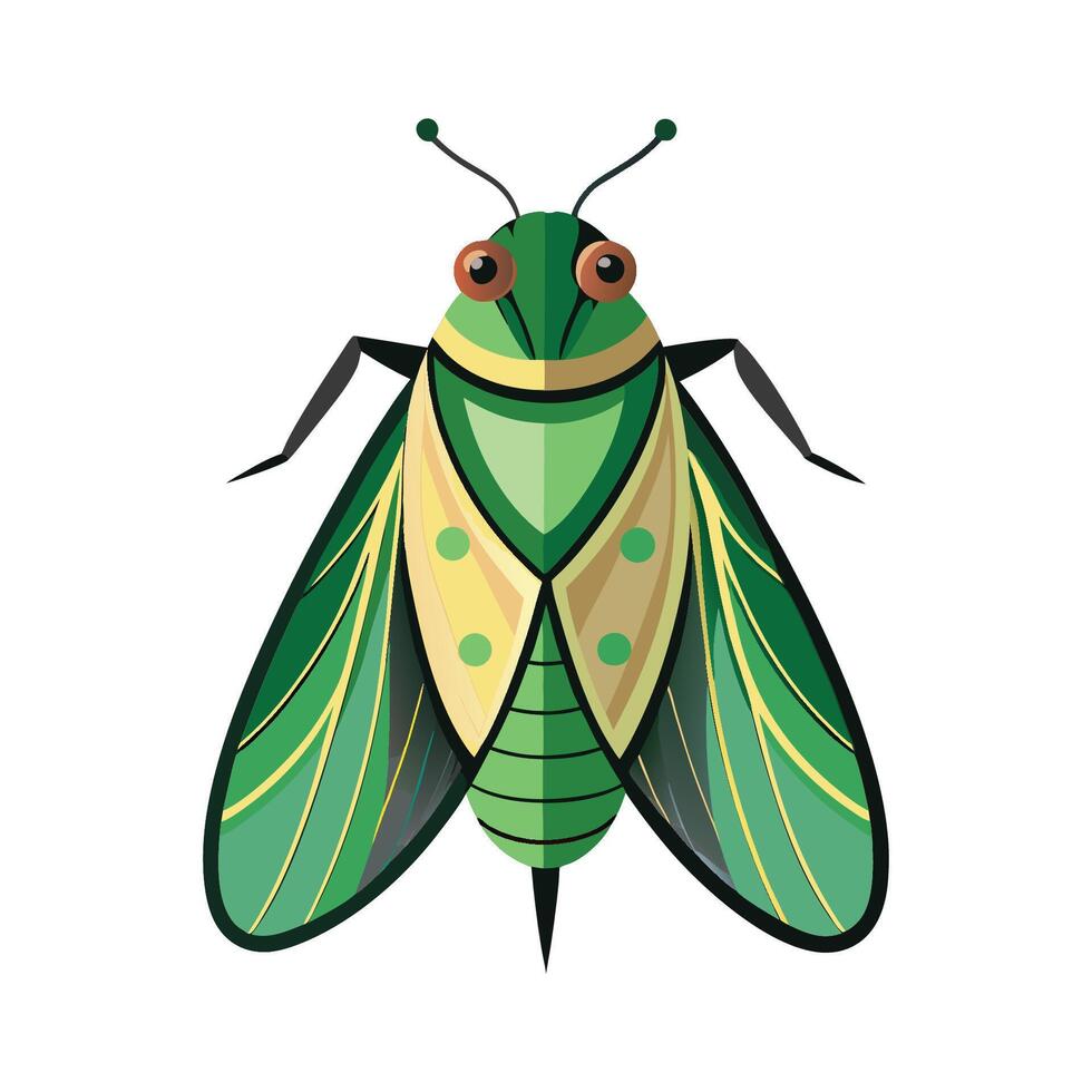Detailed Leafhopper Character Digital Art vector