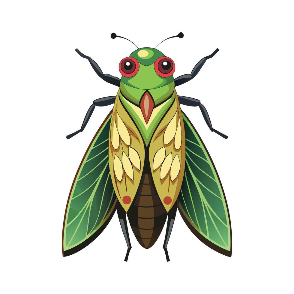 Charming Leafhopper Character Art vector