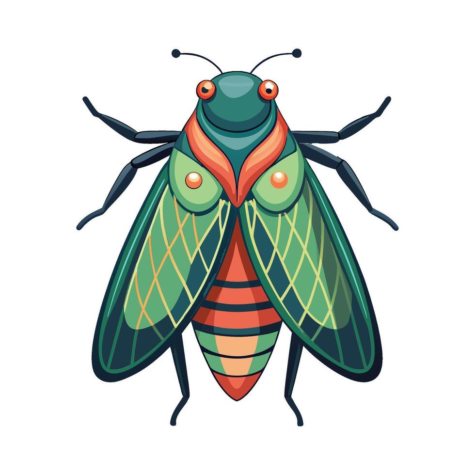 Charming Leafhopper on a White Background vector
