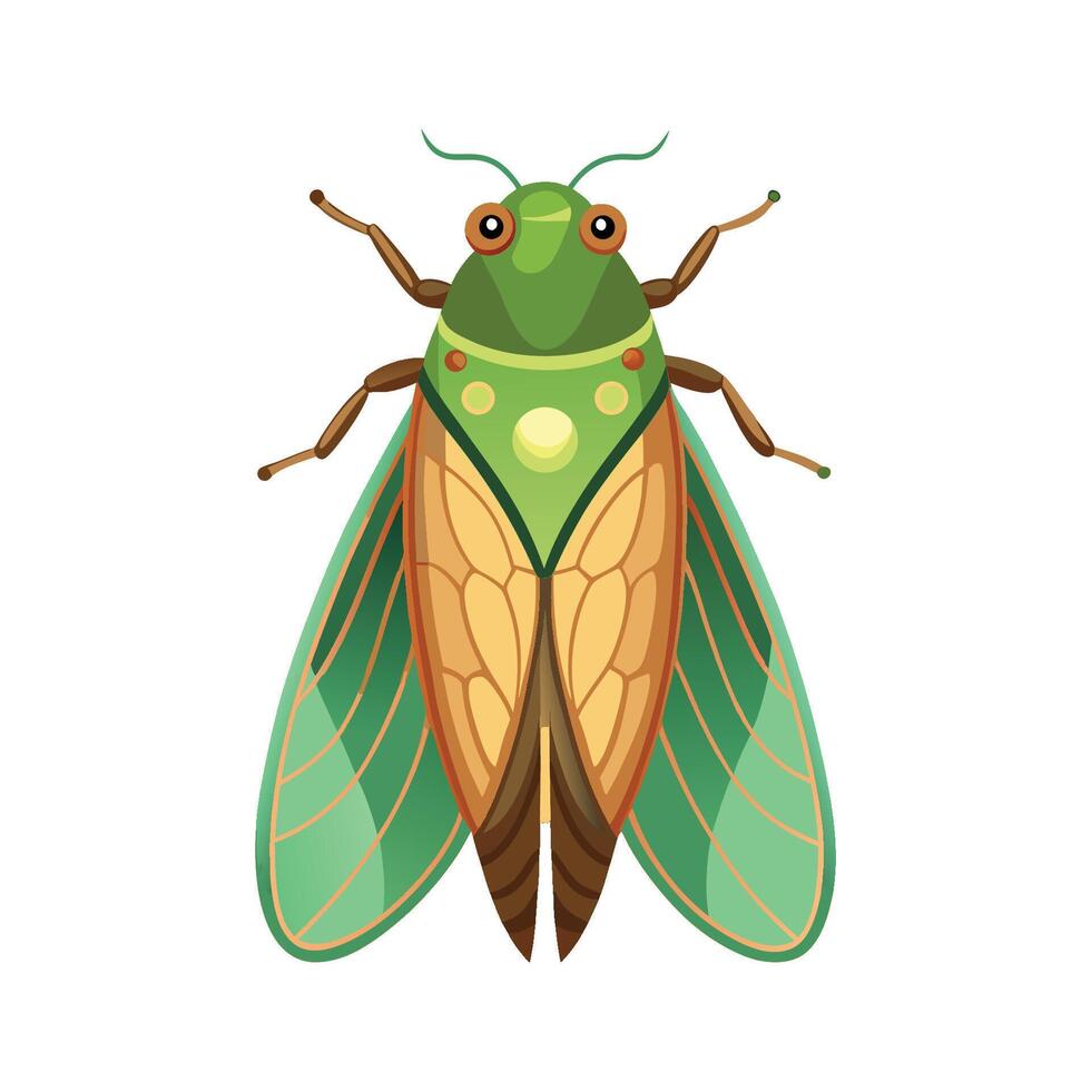Realistic Leafhopper on Green Background vector