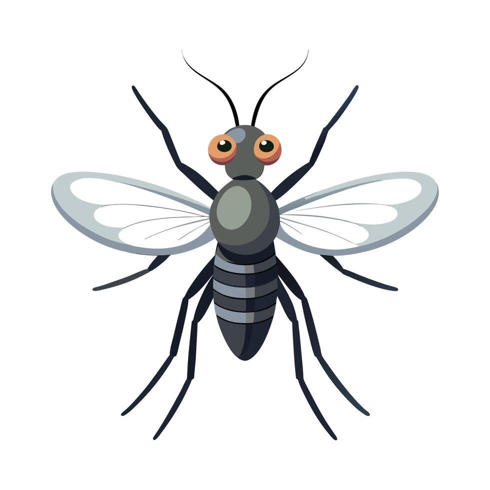 Realistic Midge on a Leaf vector