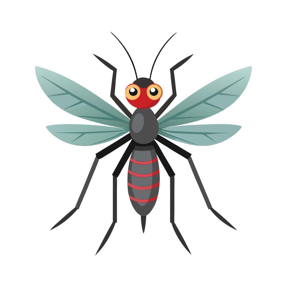 Realistic Mosquito on a Leaf vector