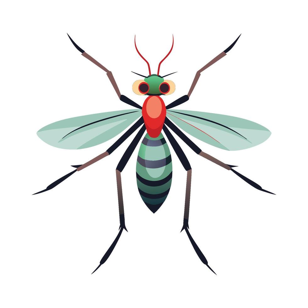 Charming Mosquito Character Digital Art vector