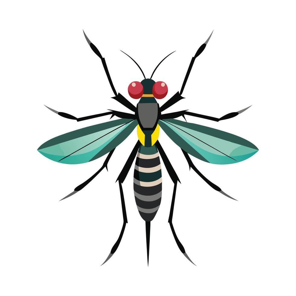 Illustration of a Mosquito in Nature vector