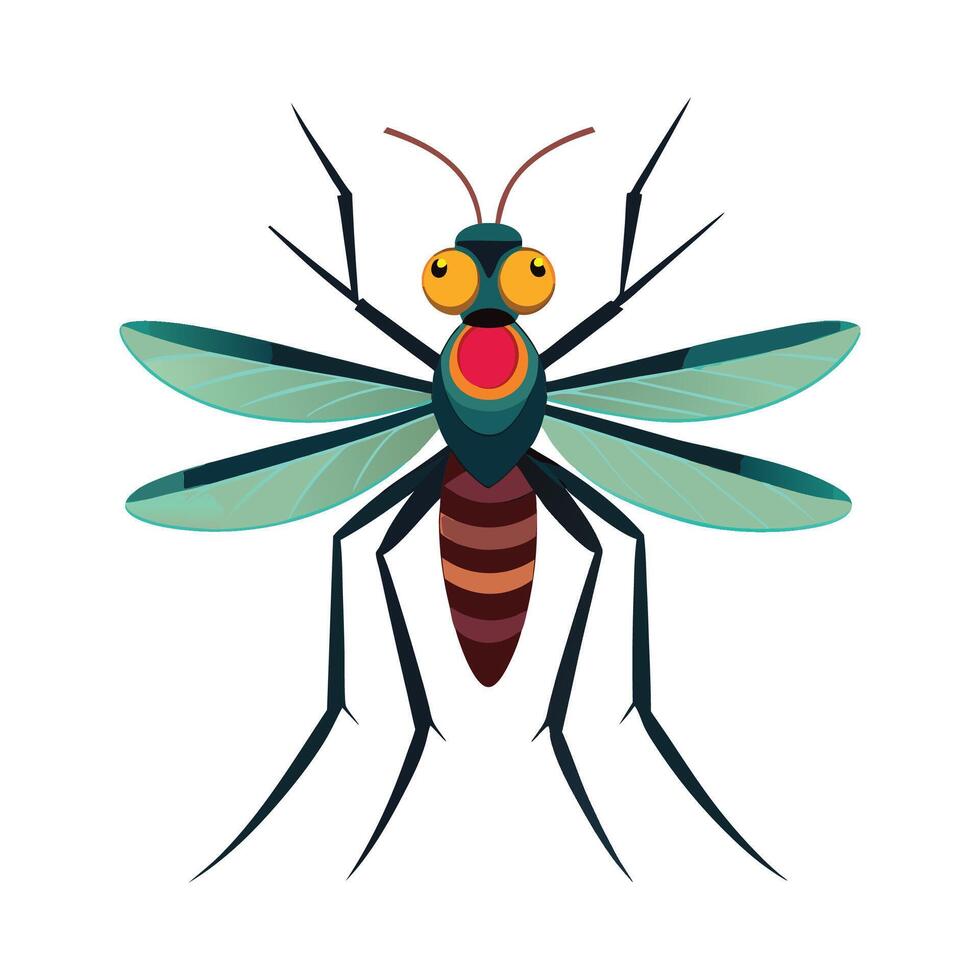 Charming Mosquito on a White Background vector