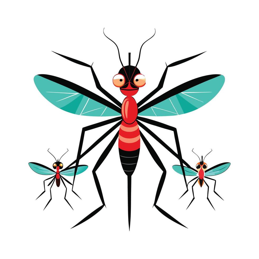 Stylized Mosquitoes for Educational Use vector