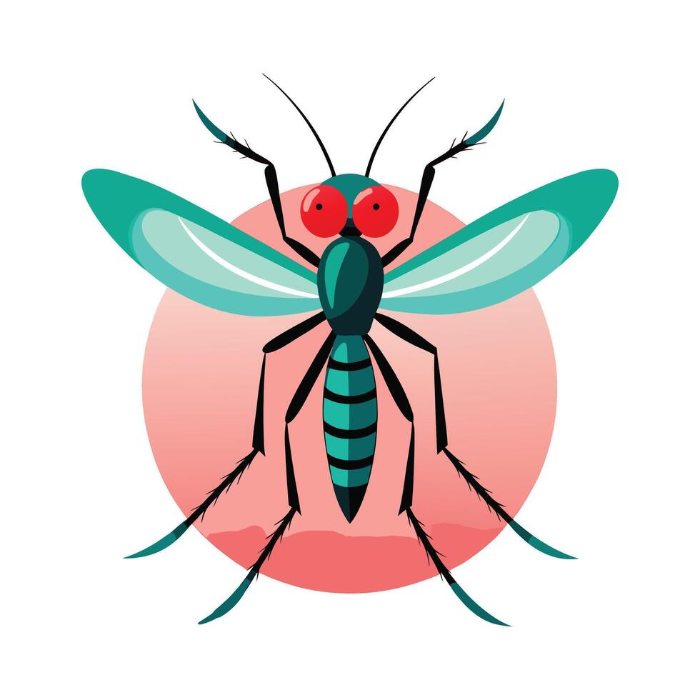 Colorful Mosquitoes in Nature vector
