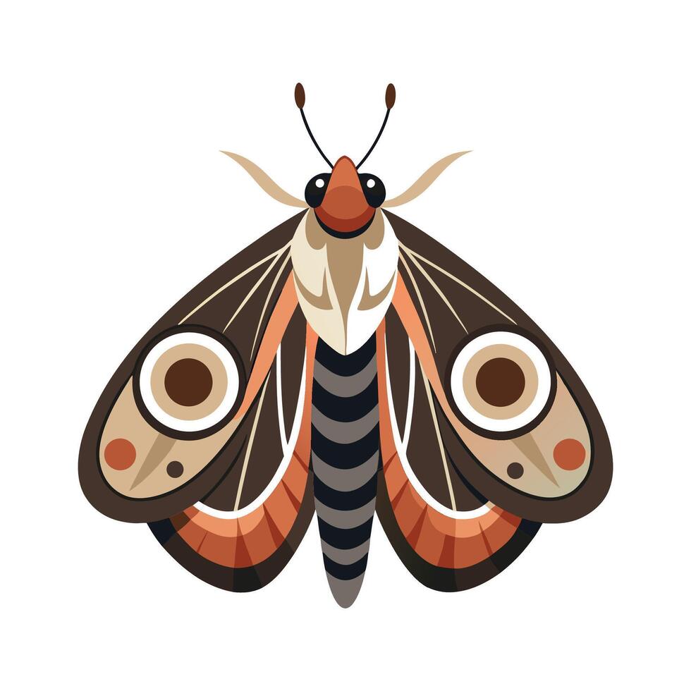 Cute Moth Character on a White Background vector