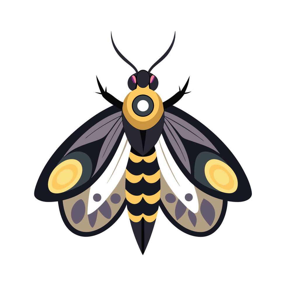 Charming Moth on a Leaf vector