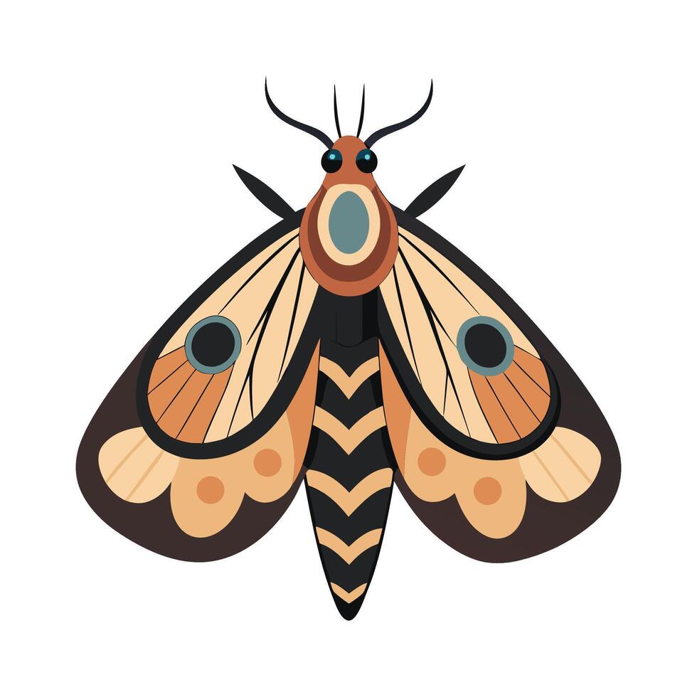 Colorful Moth on a Flower vector