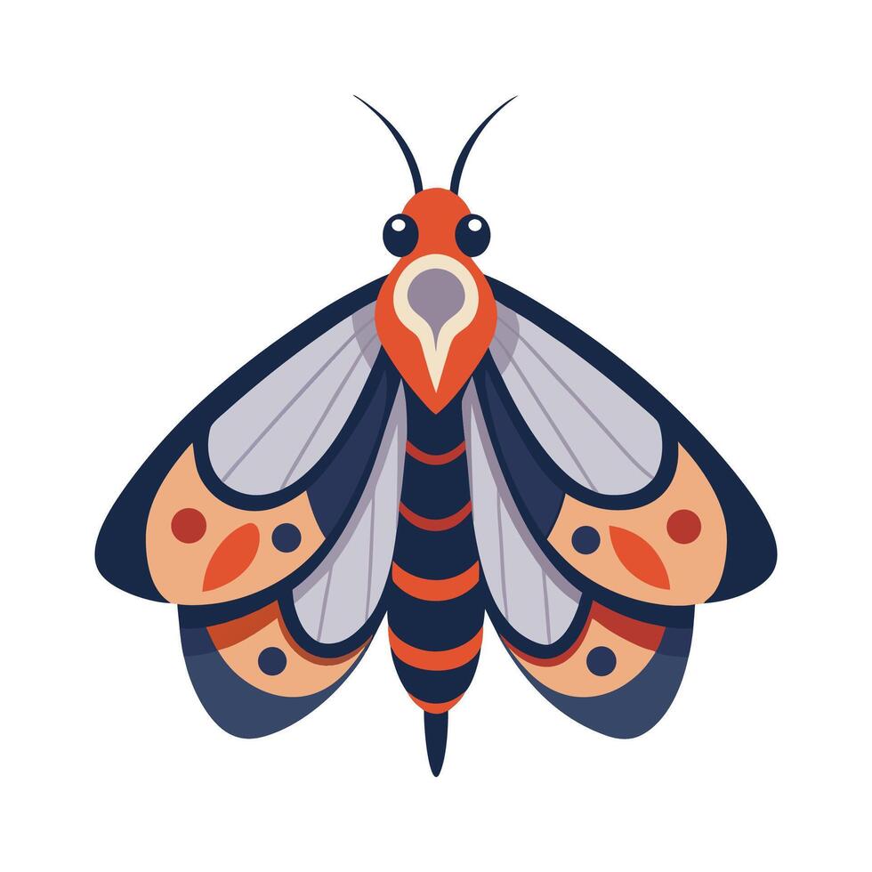 Realistic Moth on a Leaf vector