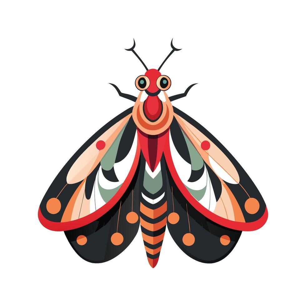 Stylized Moths Character for Kids vector