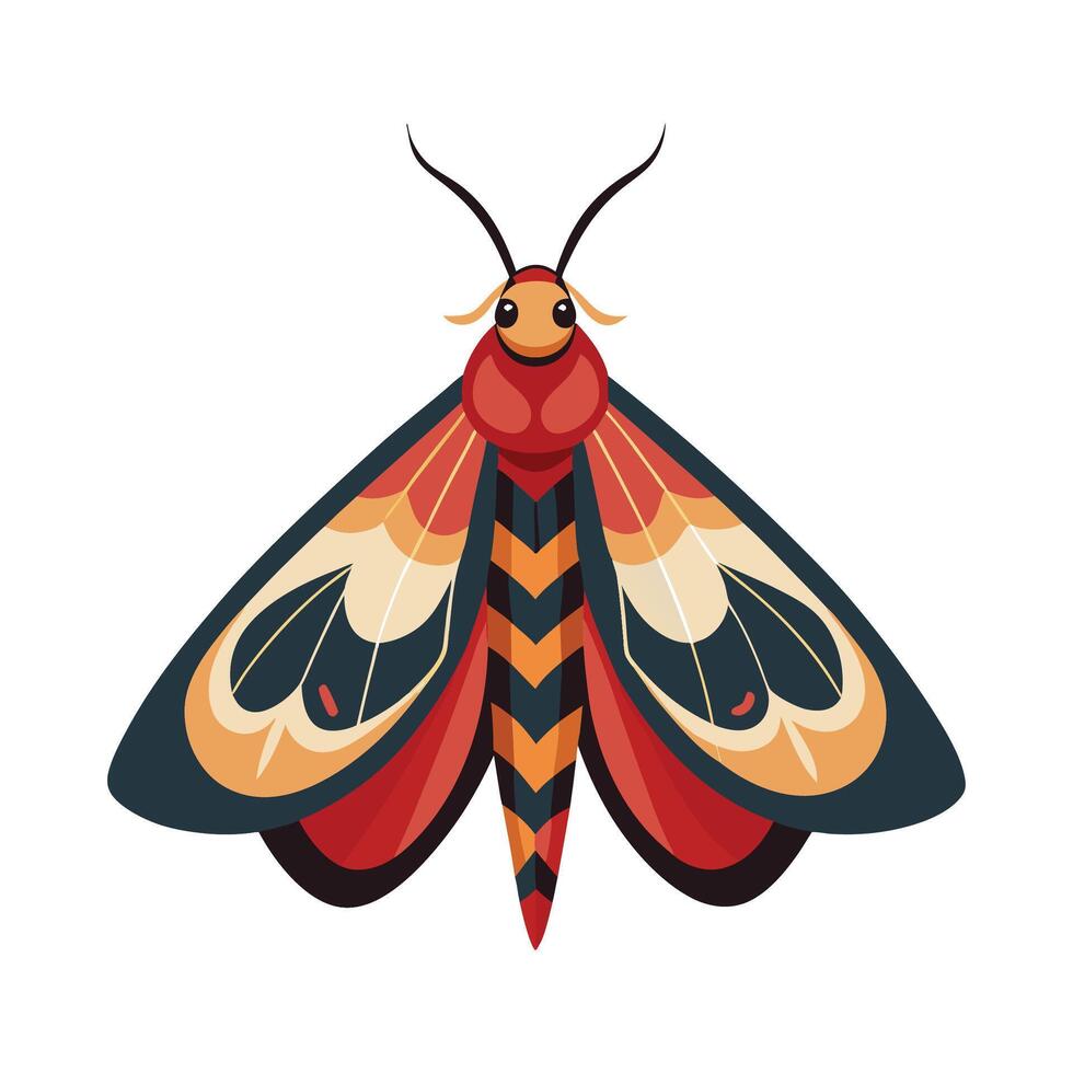 Stylized Moth Character for Kids Illustration vector