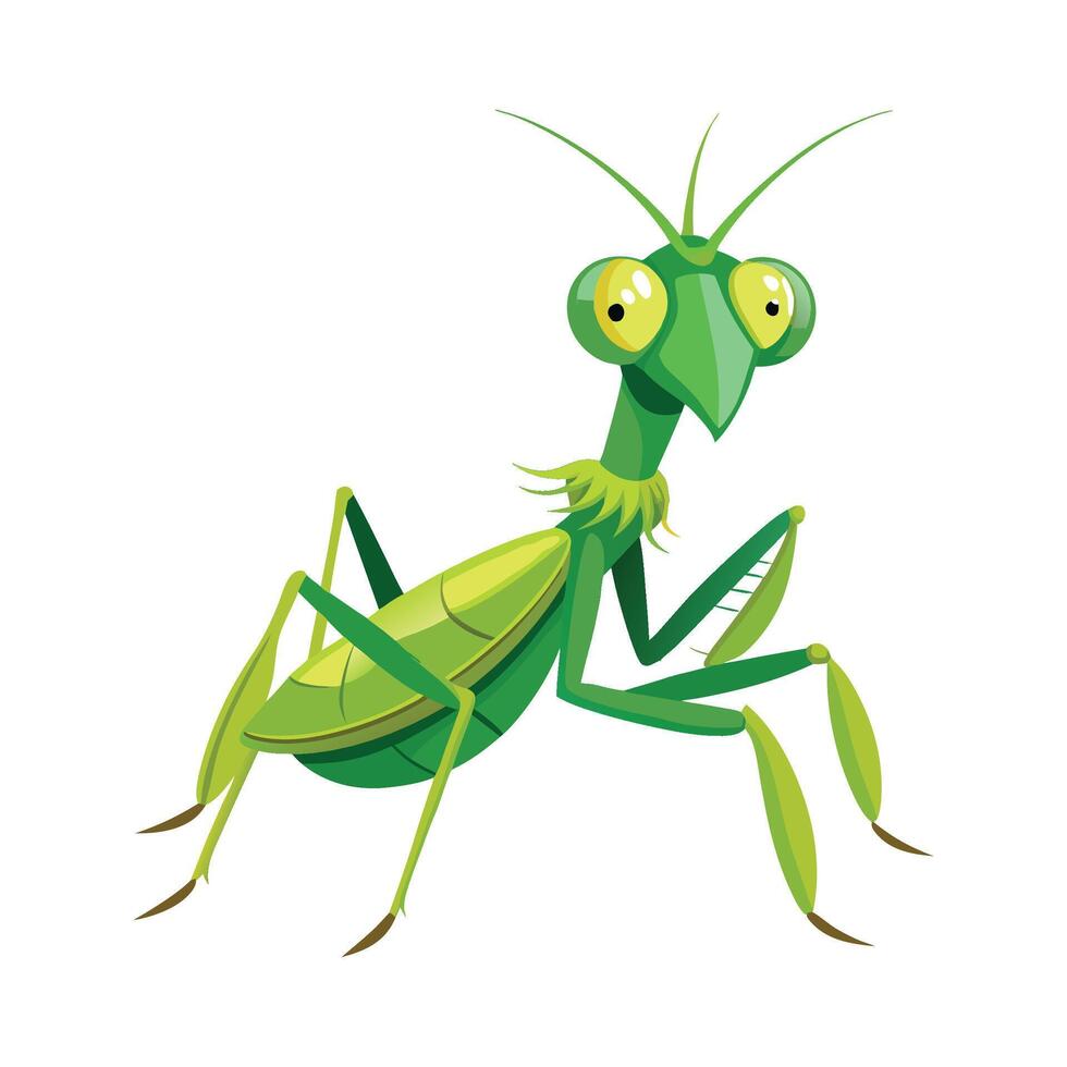 Cute Praying Mantis Critter vector