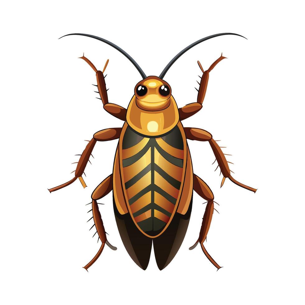 Cute Roach on a White Background vector