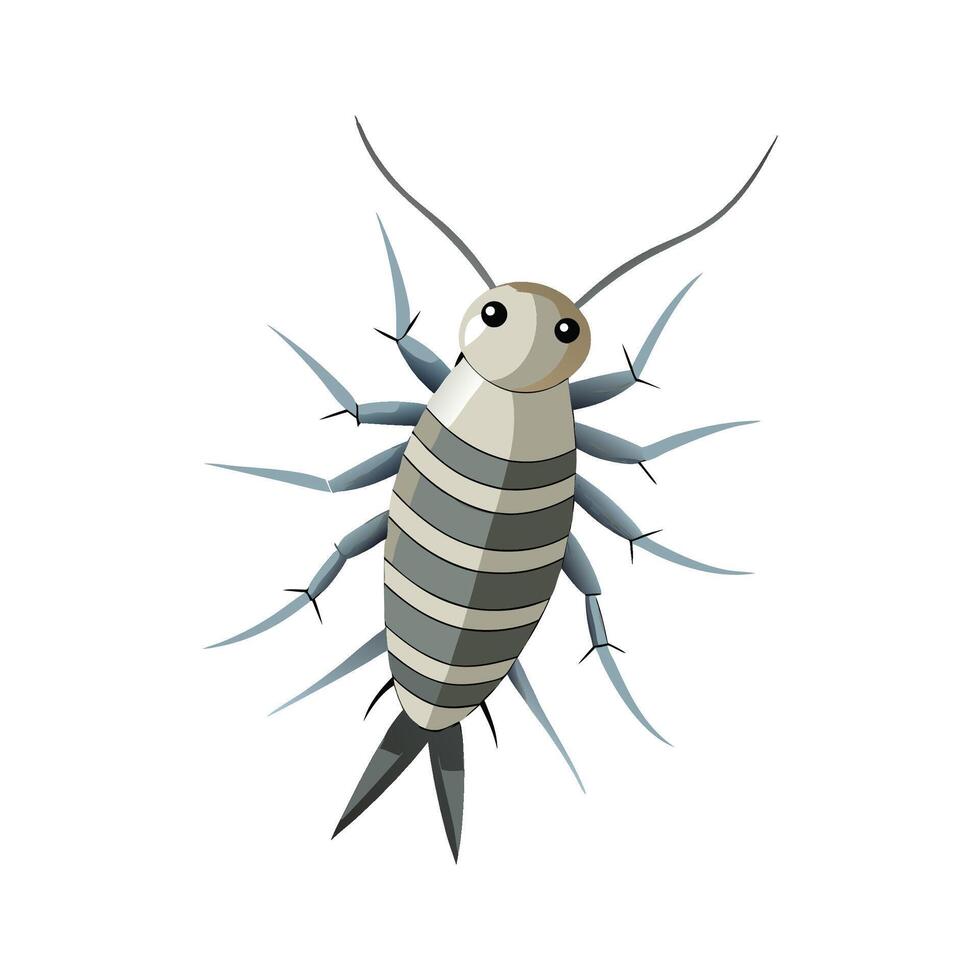 Stylized Silverfish for Kids Illustration vector