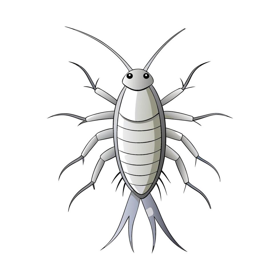 Cute Silverfish Character for Fun Learning vector