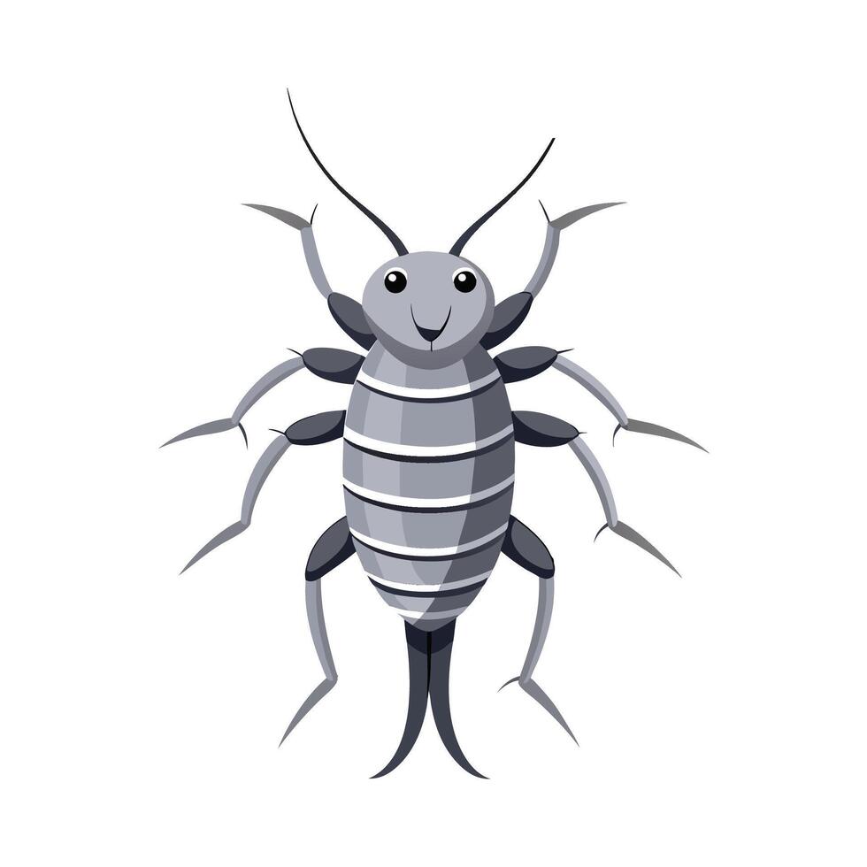 Realistic Silverfish on White Background vector