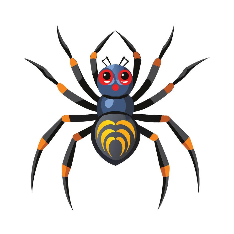 Cute Spider Character for Fun Learning vector