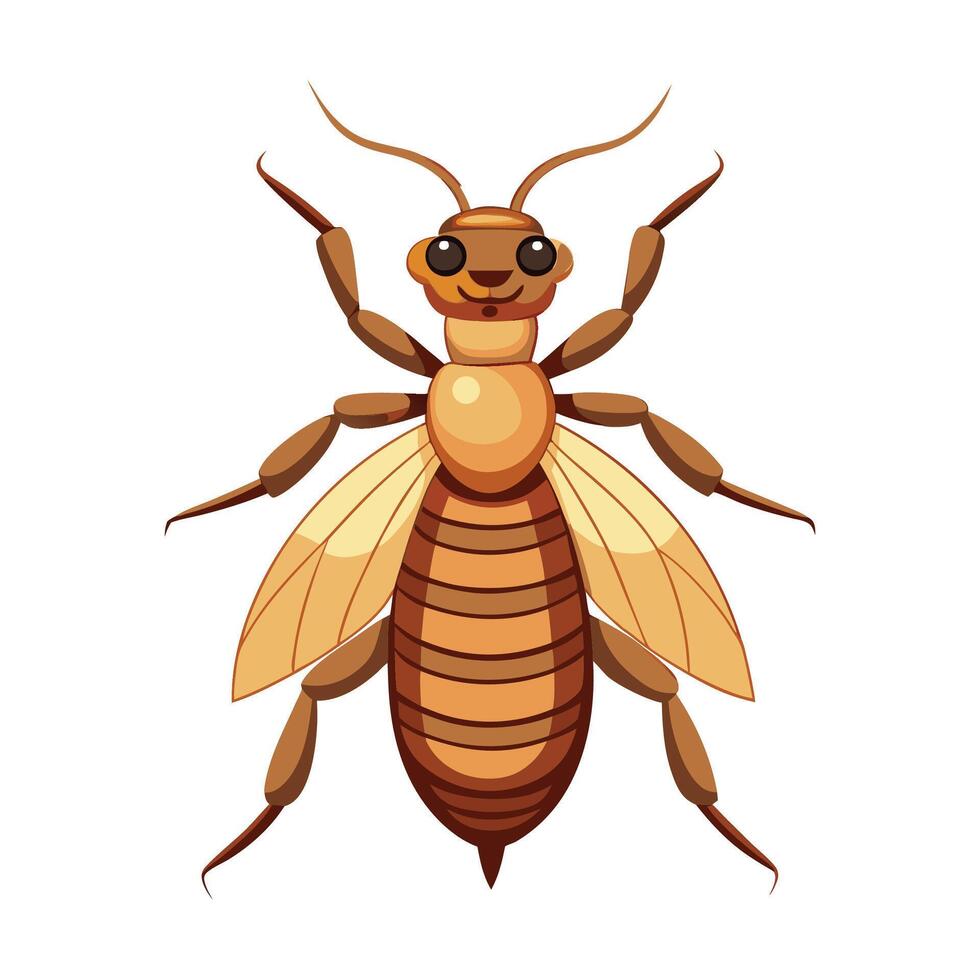 Charming Termite on a Leaf Illustration vector