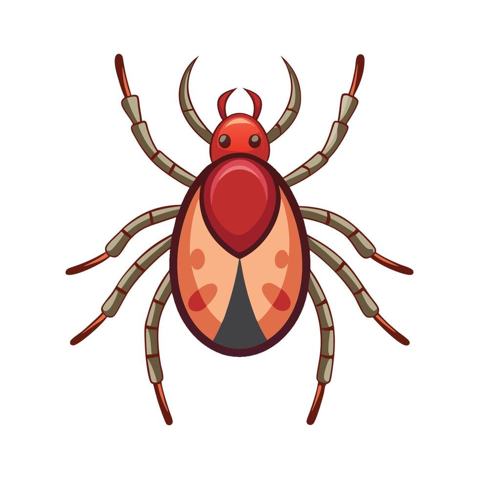 Cute Tick on a White Background vector