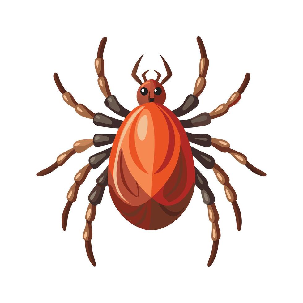 Charming Tick Character Digital Art vector