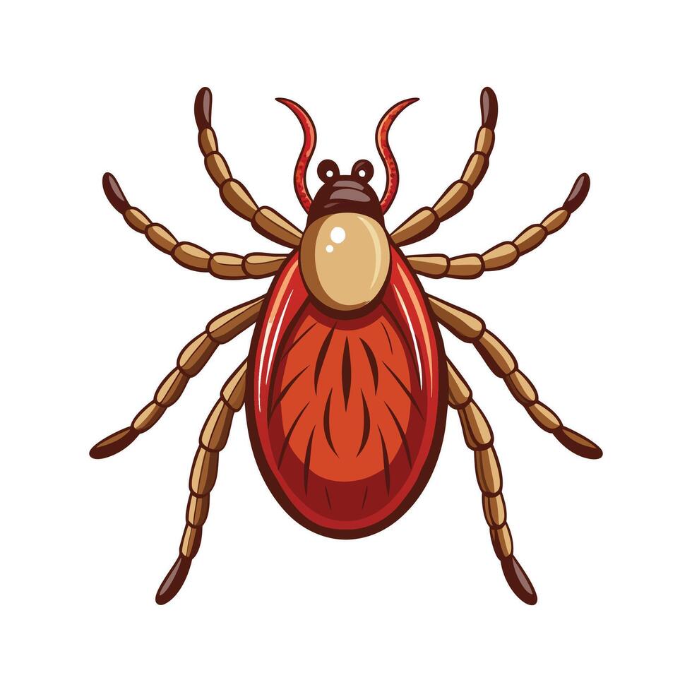 Realistic Ticks on a Leaf vector