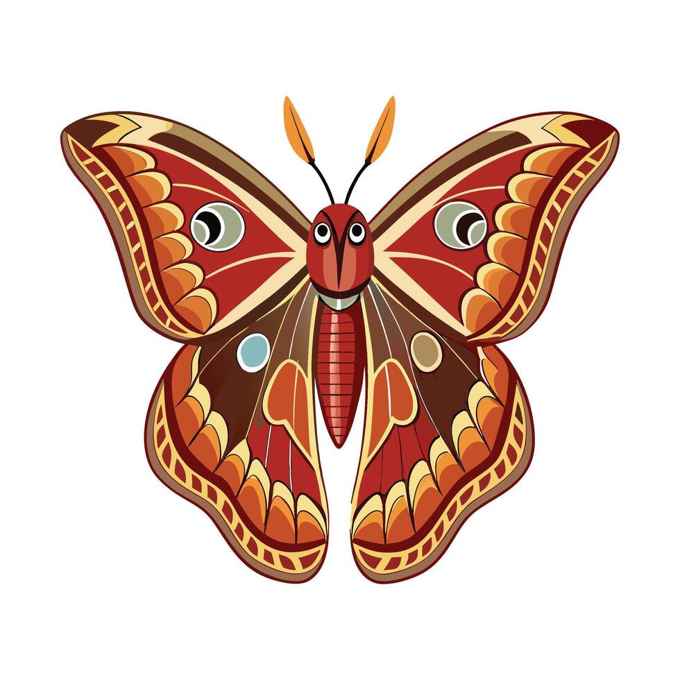 Attacus Atlas Unique Graphic Design vector