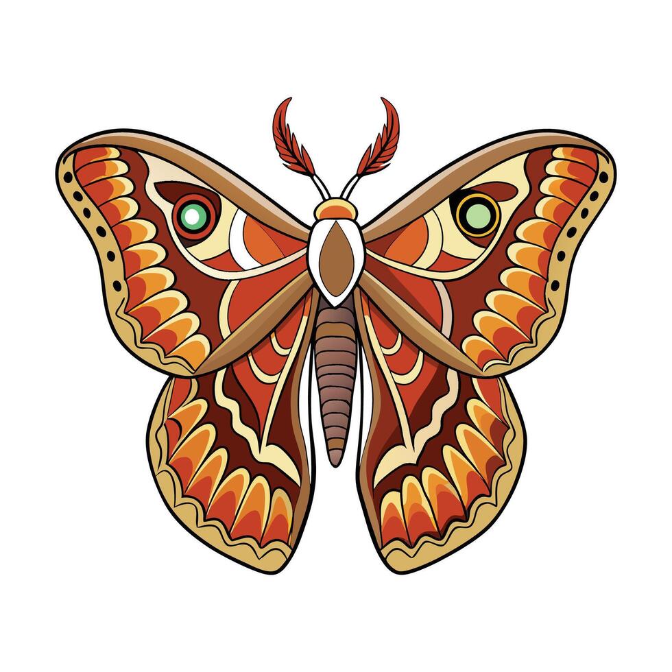Attacus Atlas Artistic Graphic Design vector