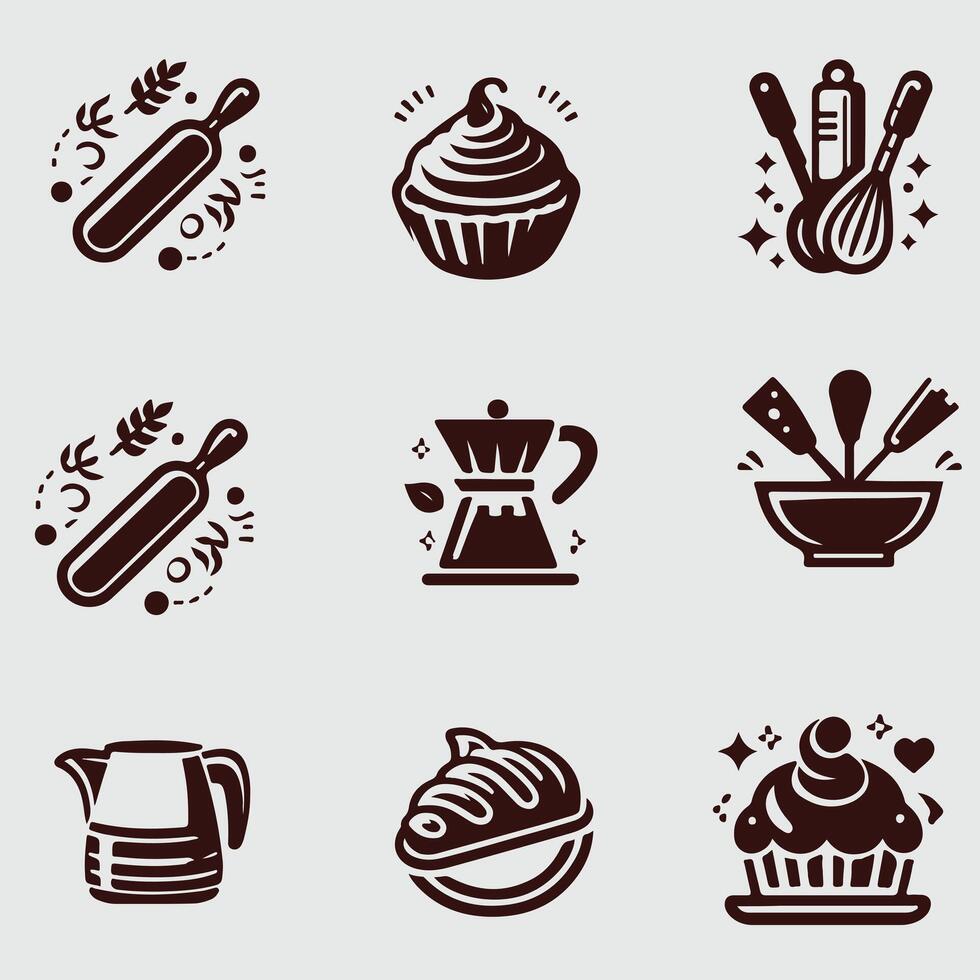 Whisk Bake baking collection vector