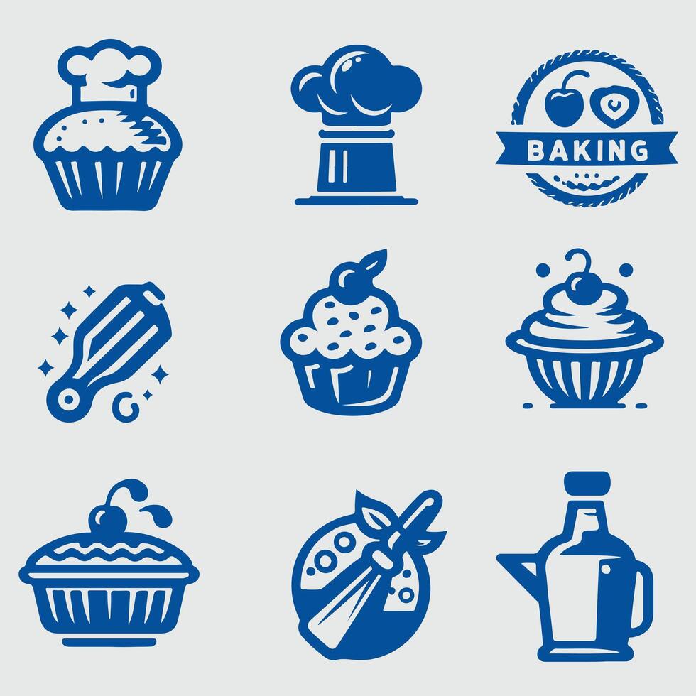 The Buttered Whisk baking collection vector