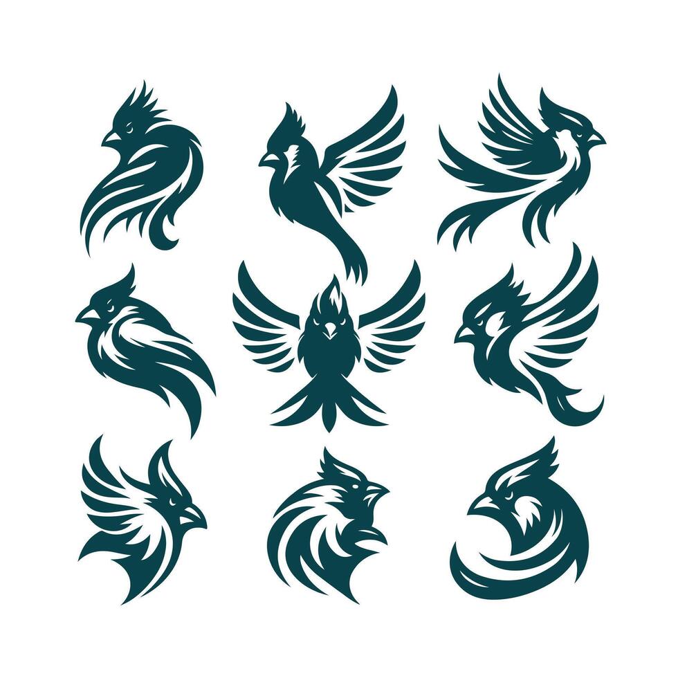 Ember Cardinal Bird Collection Logo vector