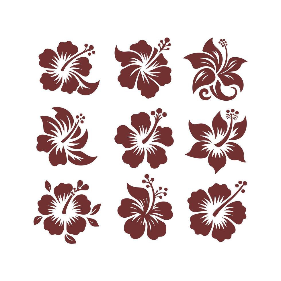 Hibiscus Luxe Hibiscus Flower collection logo vector
